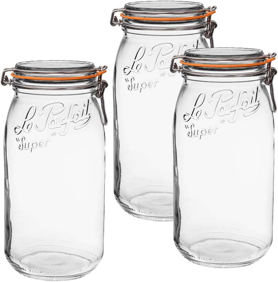 Le Parfait 3 Liter Jars, Wide Mouth